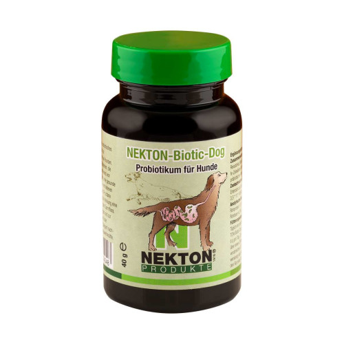Nekton-Biotic-Dog 40g er et supplement til hunde, som hjælper med tarmen. Perfekt til hunde med fordøjelsesbesvær
