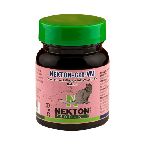 Nekton-Cat-VM 35g er et vitamintilskud med taurin og arginin, som er nødvendigt hos katte