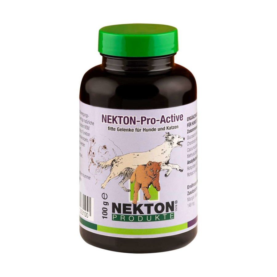 Nekton-Pro-Active 100g går ind og støtter leddende hos hunde og katte, så de har mindre smerter