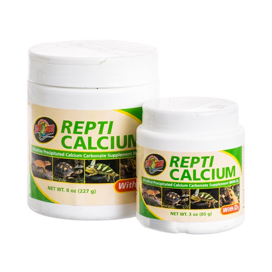 Zoo Med Repti Calcium er et udfældet kalciumkarbonattilskud med D3 vitamin. og kalktilskud til krybdyr og padder.