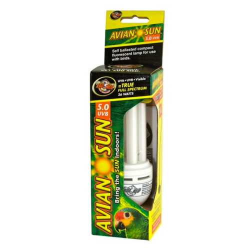 Fuglelys - Avian Sun 5.0 UVB Compact Fluorescent UVB pære - papegøje lys