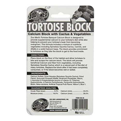 Zoo Med's Tortoise Calcium Block er designet til at give supplerende Calcium til din landskildpaddes kost.