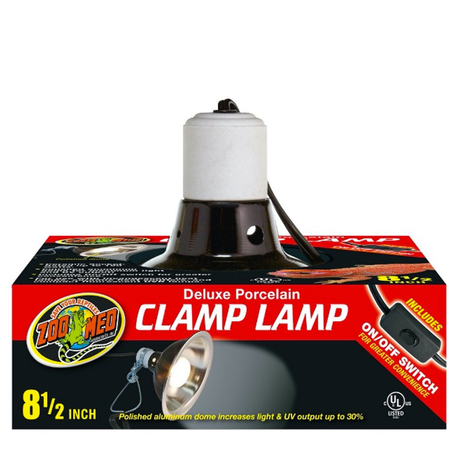Zoo Med Deluxe Clamp Lamp Ø22 cm terrarie lampe med 30% mere lys output. Køb online her!