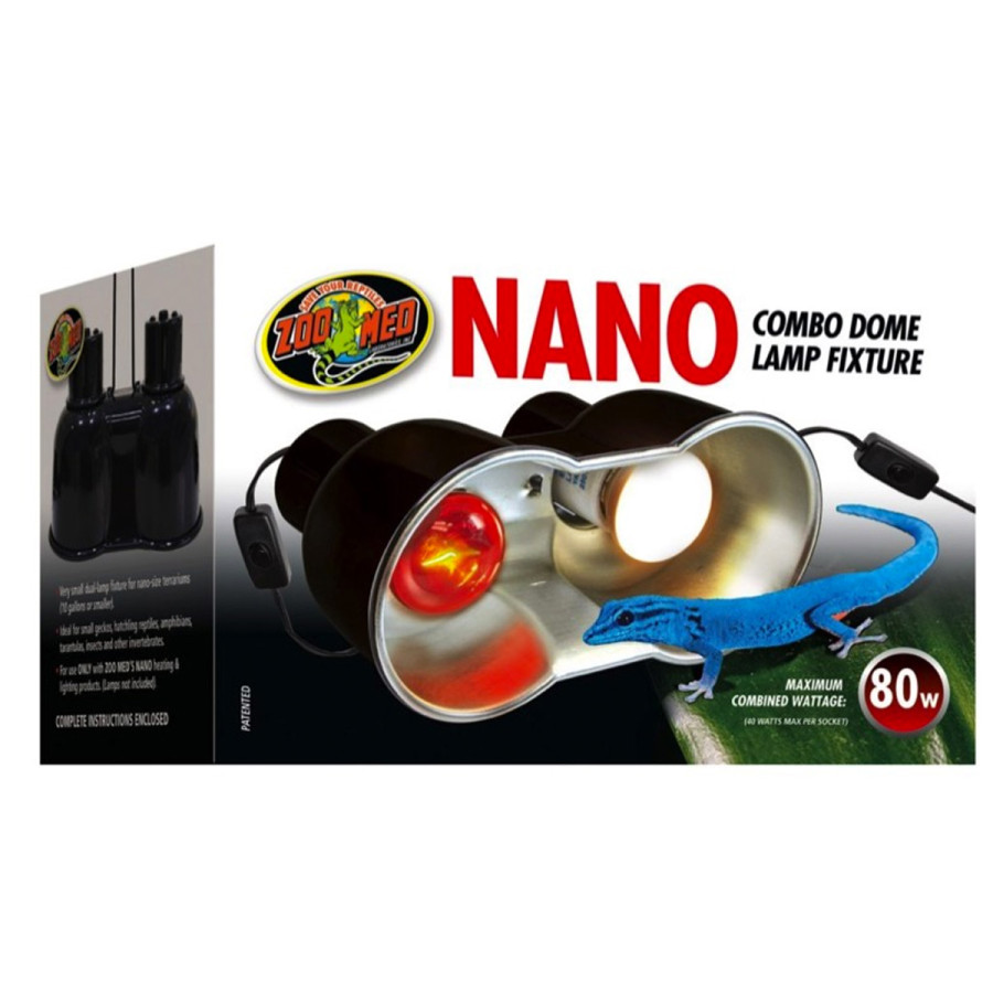 Nano Combo Dome Lamp Fixture - Perfekt dobbelt terrarie lampe i indpakning