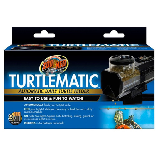 Zoo Med TurtleMatic, foderautomat til sumpskildpadder og andre akvarie levende krybdyr.